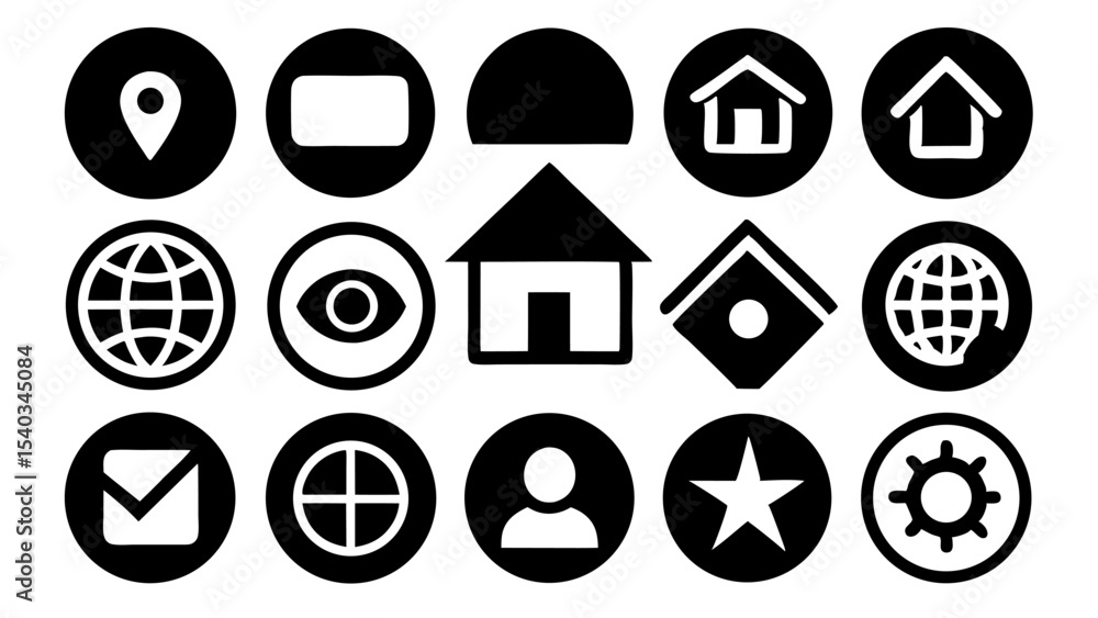 Wall mural set of vector icons including easter eggs and different countries icons for web design and business 
