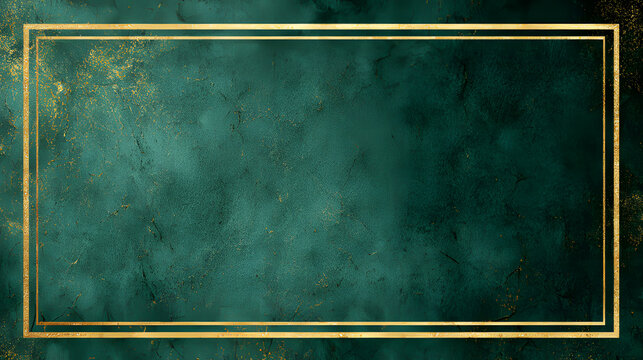 Dark Emerald Green with Thin Gold Border and Open Text Area presents rich,luxurious background perfect for premium branding.The deep emerald tone evokes elegance and sophistication,while the fine gold
