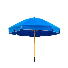 Obraz premium Blue beach umbrella isolated on transparent or white background