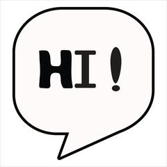 HI Hello chat message line icon