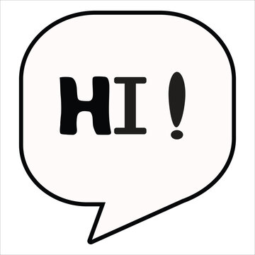 HI Hello chat message line icon