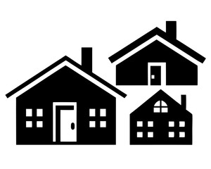 Vector set of house and home icons for real estate and residential property design