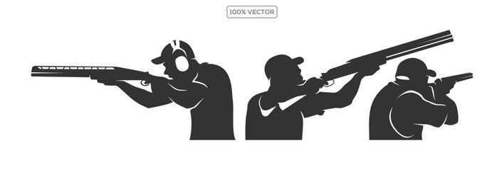 Trap shooting logo design vector illustration set collection © Locho99