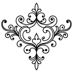 Elegant vintage floral vector ornament with swirling leaves and baroque style seamless border design