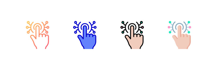 Obraz premium Interactive icon set multiple style collection