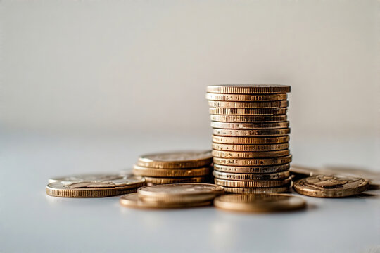 Fototapeta simple minimalist pile of coins object