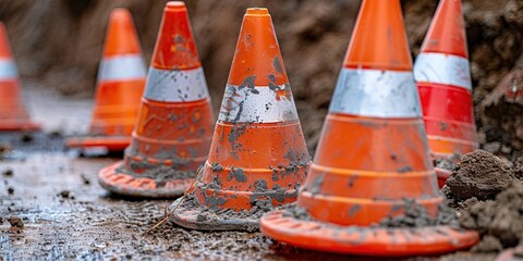 traffic cones on a road