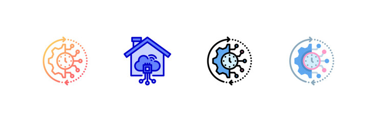 Future Technology icon set multiple style collection