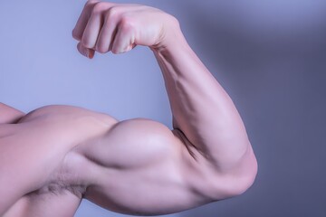 Flexed bicep, toned arm