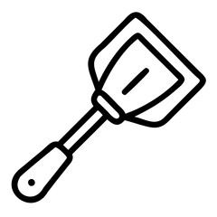 Kitchen spatula black silhouette vector image clear background