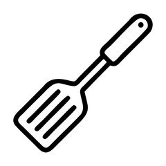 Spatula black vector illustration isolated on transparent background