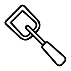 Cooking spatula black icon in vector art transparent style