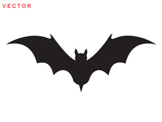 Halloween bat and bats silhouette, Bat icon, set of halloween bats vector illustration on a white background