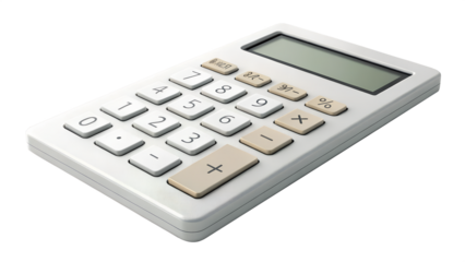 White calculator isolated on transparent background
