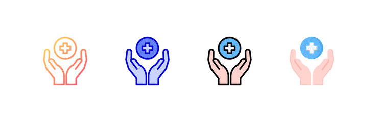 Fototapeta premium Health icon set multiple style collection