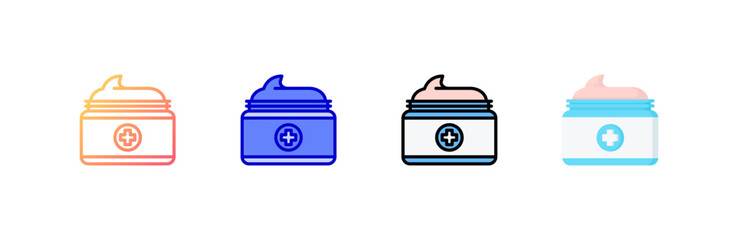 Ointment icon set multiple style collection