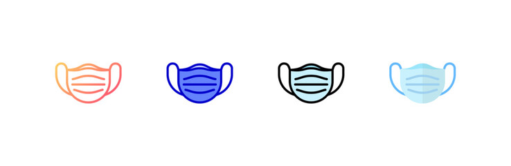 Face Mask icon set multiple style collection