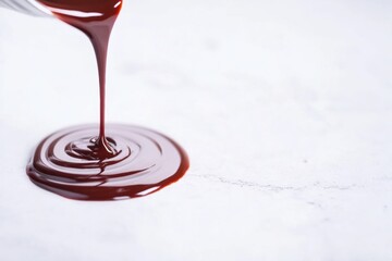 A small amount of red liquid is dripping from a container into a black bowl