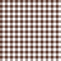 Cocoa brown gingham seamless pattern with classic square checks