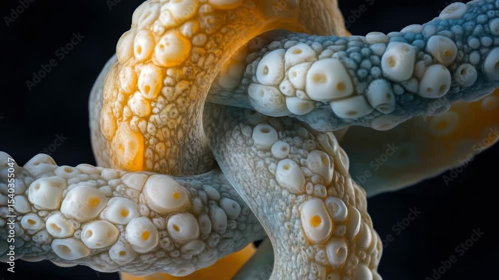 Aufkleber close-up shot of an octopus's tentacles, featuring intricate suckers and color patterns.