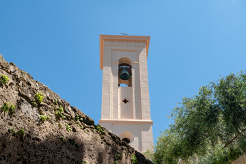 bell tower of the Christian Church, symbol of faith and tradition, urban element of sacred architecture, indicates a place of prayer and reflection, the tolling of the bell marks the time in the city.