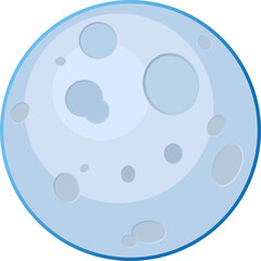 simple stylized pale bluish full moon or planet with craters designed for dark bluish backgrounds