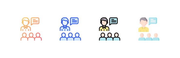 Training icon set multiple style collection