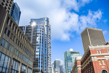 Obraz premium Vancouver, city in Canada, buildings in the center, skyscraper of the city 