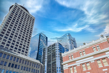 Obraz premium Vancouver, city in Canada, buildings in the center, skyscraper of the city 