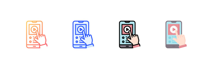 Tutorial icon set multiple style collection