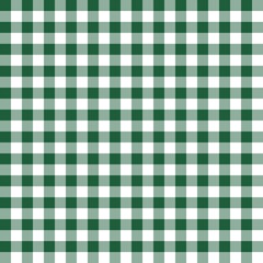 Deep emerald gingham seamless pattern with checkered square layout