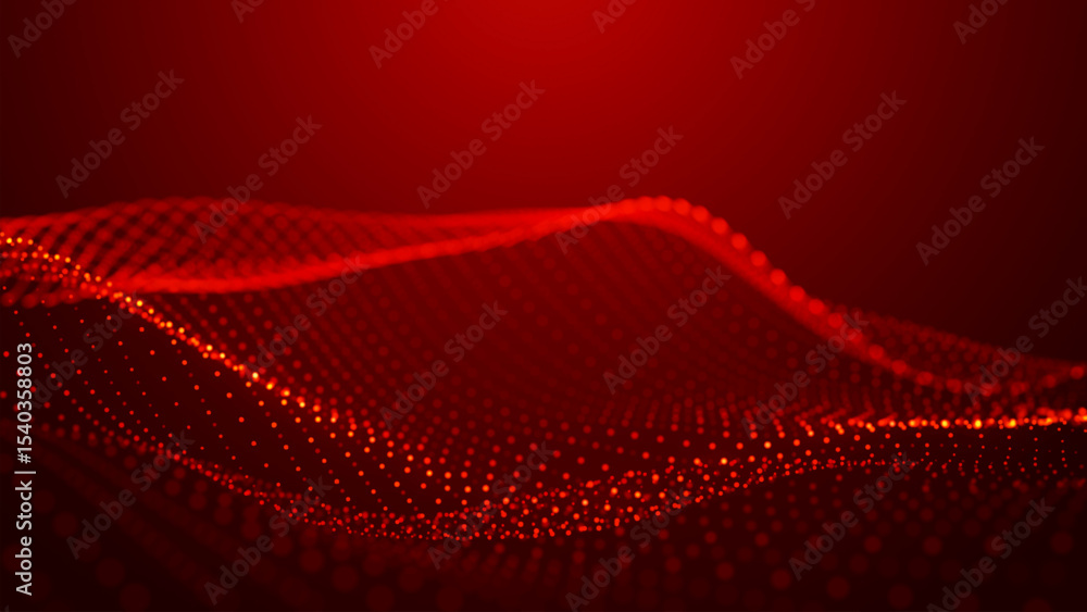 Poster dynamic and mesmerizing red wave patterns of light, energy and artistic expression, evoking a sense 
