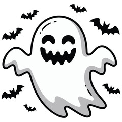 Halloween spooky elements set vector isolated white background