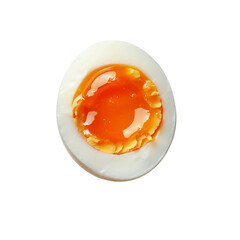 Close-up of a Perfectly Boiled Egg Yolk with Runny Texture