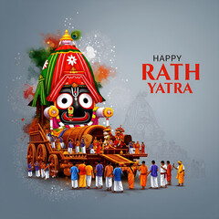 Obraz na płótnie Canvas Lord Jagannath Rath Yatra festival Odisha puri India Traditional culture background