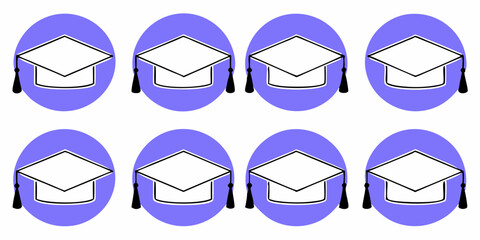 Graduation Cap Icons Design Perfect for Education Branding and Websites
