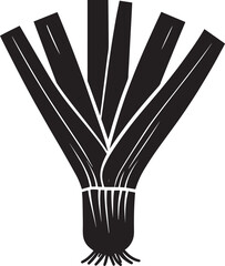 Leek Black Vector Design – Organic Garden Plant Illustration