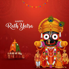 Lord Jagannath Rath Yatra festival Odisha puri India Traditional culture background