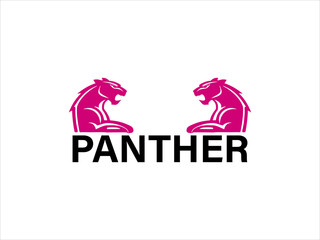 Pink Panther Logo Design Two Pink Panthers Facing Each Other V E C T O R magenta