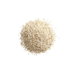 Pile of White Sesame Seeds Isolated on Black Background