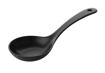 Isolated Black Plastic Soup Ladle Utensil