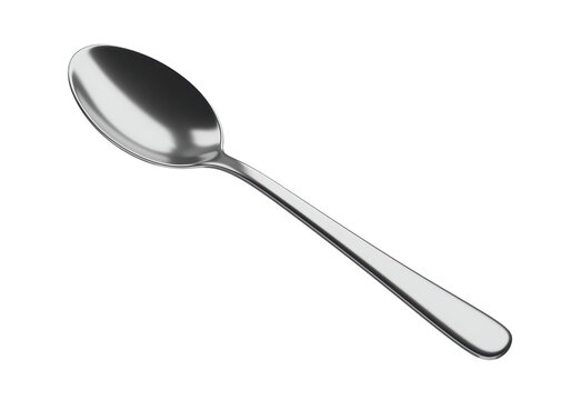Isolated Shiny Stainless Steel Teaspoon
