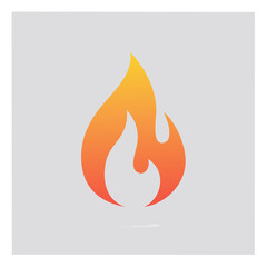 Stylized fire icon with orange yellow gradient conveys energy heat passion or warning flat design single object on light background graphic element
