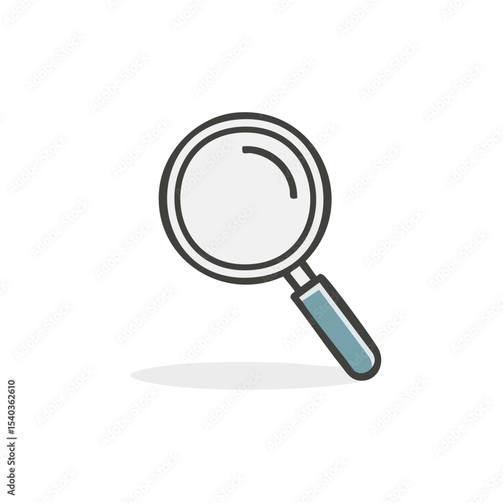 Aufkleber magnifying glass icon for search analysis and investigation concept on a clean black background with