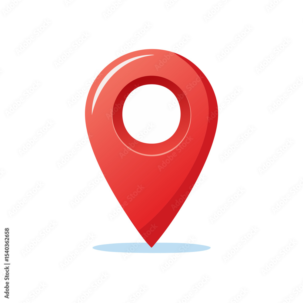 Poster red location pin icon for navigation and maps vector graphic indicator destination illustration