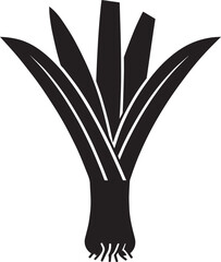 Leek Black Vector Design &ndash; Organic Garden Plant Illustration