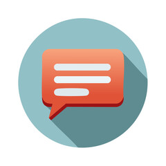 Flat Chat Bubble Vector Graphic Illustrating Communication and Dialogue in Digital Technology Design