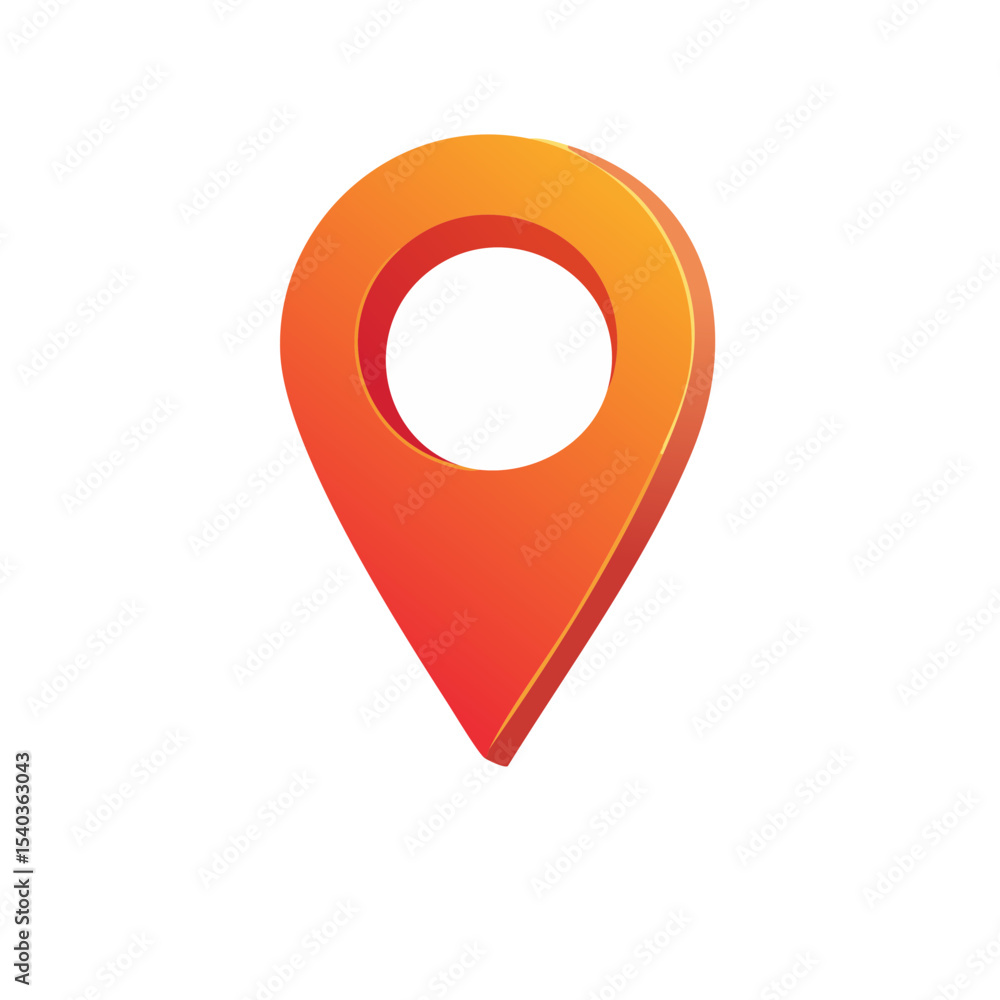 Aufkleber orange map pointer icon graphic on black background represents navigation location destination