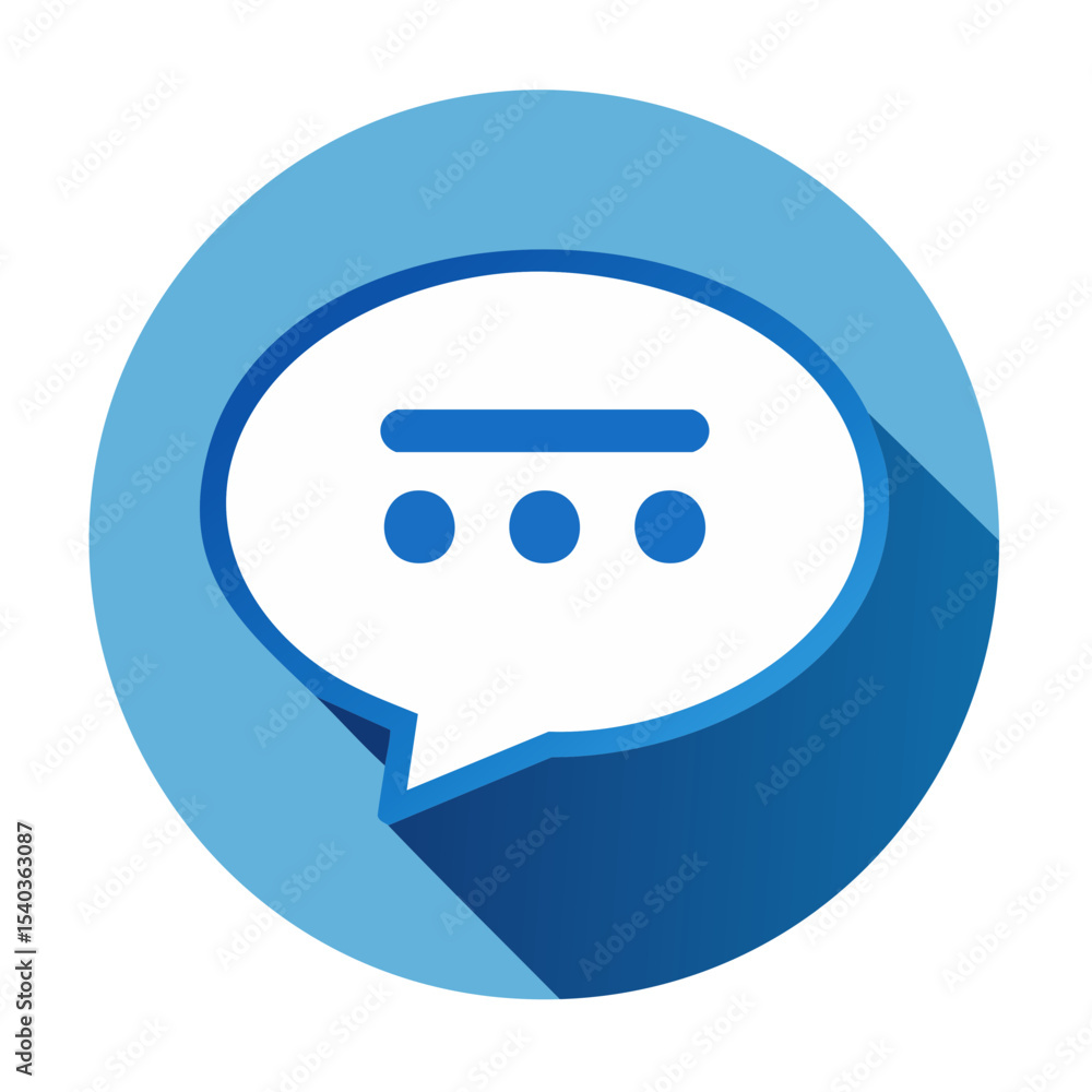 Poster blue and white chat bubble icon design symbolizing communication and messaging platform for digital 
