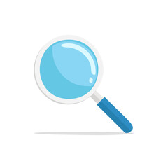 Blue Magnifying Glass Illustration Simple Design for Research Discovery Analysis Search Clarity Detail Zoom In